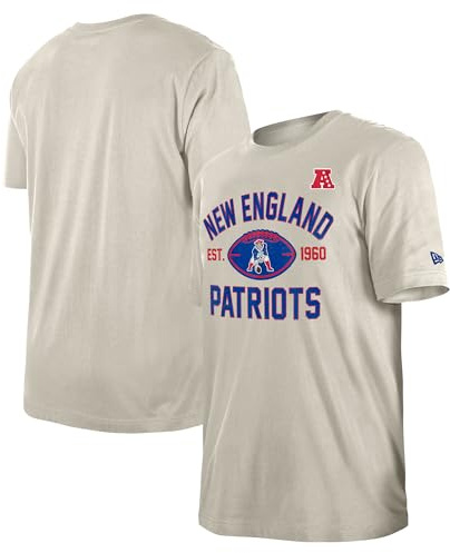 NEW ENGLAND PATRIOTS New Era Cap NFL Regular T-Shirt Distressed Screenprint Team Graphic Stone Unisex