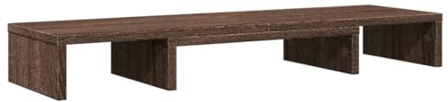 vidaXL Skärmställ justerbart 80x24x10,5 cm konstruerat trä brun ek, ställ för monitor, datorställ, monitorstativ, ställ för monitorer, monitorställ