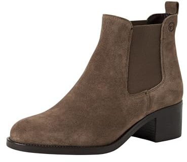 Tamaris Bottines Chelsea pour femme 1-25026-41 - En daim taupe - Taille 40 EU, Suédine taupe., 40 EU