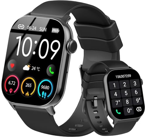 uaue Smartwatch Donna Uomo, 2025 1,96''HD Orologio Smartwatch con Effettua/Risposta Chiamate, Orologio Contapassi con Cardiofrequenzimetro/Sonno, 110+ Sportive Fitness Tracker IP68 per Android iOS