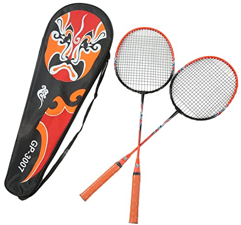 Leapiture Set di Racchette da Badminton per 2 Giocatori Set da Badminton per Sport all'Aria Aperta Integrato in ferrolega per Allenamento primario amatoriale per Principianti