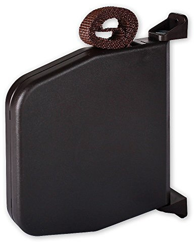 Mini-Aufputz-Gurtwickler 'Normo', verfügbare Farben: weiß, braun, inkl. Gurt: 15 mm x 5 m Länge, verfügbare Gurtfarbe: grau, braun, Lochabstand: 154 mm, 180 Grad schwenkbar, von EVEROXX®, Farbe:braun