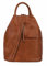 Damen Rucksack Tasche Schultertasche Leder Optik Daypack Backpack Handtasche Tagesrucksack Cityrucksack Cognac