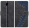 MOBESV Phone Cover For Samsung Galaxy J5 2017, Flip Wallet Case for Samsung Galaxy J5 2017 Phone Case, Black/Dark Blue