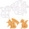 2er Set Drachen Ausstechformen (Formen: Ausgewachsener Drache und Baby-Drache), 2 Teile, Bakerlogy