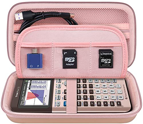 Elonbo Texas Instruments Ti - 84 Plus ce/Ti - 84 Plus/Ti - 83 Plus ce/Casio FX - 9750gii Couleur Calculatrice Graphique Valise, Or Rose