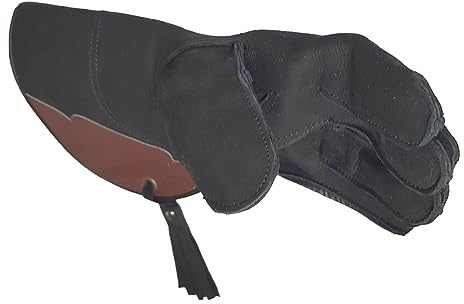 VlaMiTex J52 Guantes de Cetreros para Halcones y Halcones de Piel Negro (L)
