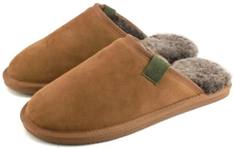 Simons Leather Ellis Chaussons en peau de mouton pour homme Marron, châtaigne, 40 2/3 EU