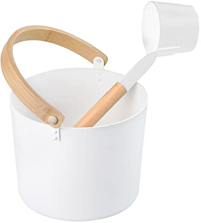 Lnhgh Bastuhink, 7 l set med och skänk för bastun, ärmskedset, bastutillbehör för spa, bleknar,