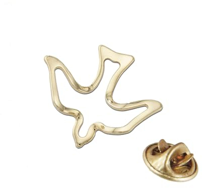 Épinglette dorée en forme de colombe du Saint-Esprit | Motif oiseau | Excellent cadeau chrétien pour première communion et confirmation | Accessoire spirituel pour vêtements et sacs, Métal