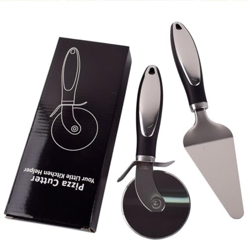 Pizzaschneider Set,Pizzaschneider mit Käseschaufel,Pizzamesser,Pizzamesser schneiden,Pizza Cutter,Spülmaschinenfest Pizza Schneider,zum Schneiden von Pizza,Kuchen,Pfannkuchen