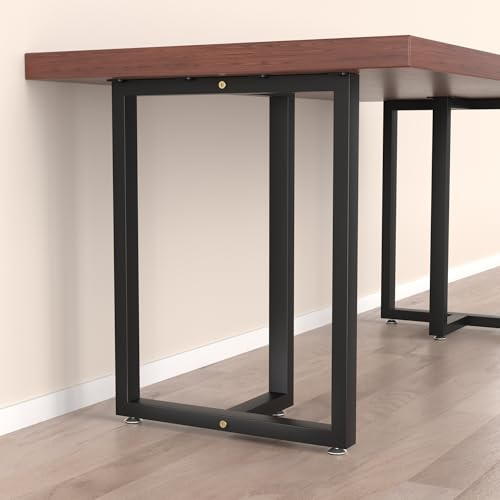 Anvuda 2 Patas de Mesa de Metal para Muebles, Patas de Mesa de Acero al Carbono, Color Negro, 45 x 72 cm, Marco de Mesa Industrial, Patines de Mesa con Perforados previamente, Escritorio