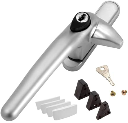Universal Cockspur Window Handle Kit (10 Pack) - Left, Satin Silver/White