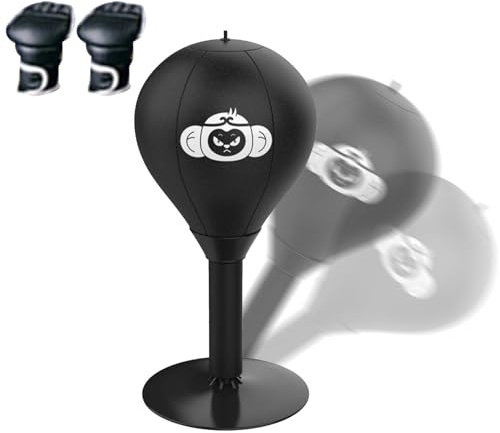 Tabletop -Boxing Ball - Sac de Frappe de Bureau Durable, Forte -Objectif de réponse | Portable Fitness & Accessoire, Base Stable pour l'entraînement à Domicile et au Bureau, Gadget