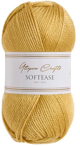 Utopia Crafts Softease Knitting and Crochet Yarn 100g (Golden Harvest)