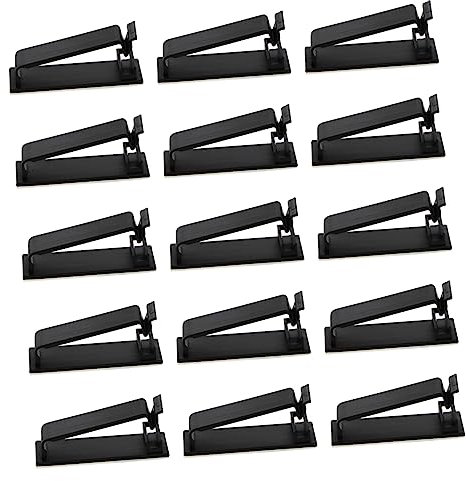 NUOBESTY 20pièces Clips De Câble Auto-adhésifs Nylon Noir Organisateur Fil Perçage Gestion Pratique Pour Pc Tv Bureau Et Maison