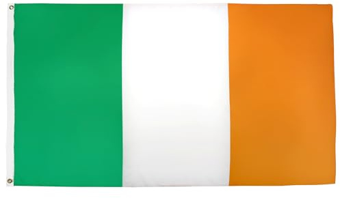AZ FLAG Lote de 10 banderas de Irlanda – 90 x 60 cm – Bandera irlandesa 100% poliéster con ojales metálicos integrados
