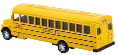 WEKAMOS Juguete Autobús Escolar de Metal Amarillo Fundición con Tracción Vehículo Realista para Niñas Juguete Educativo para Colección
