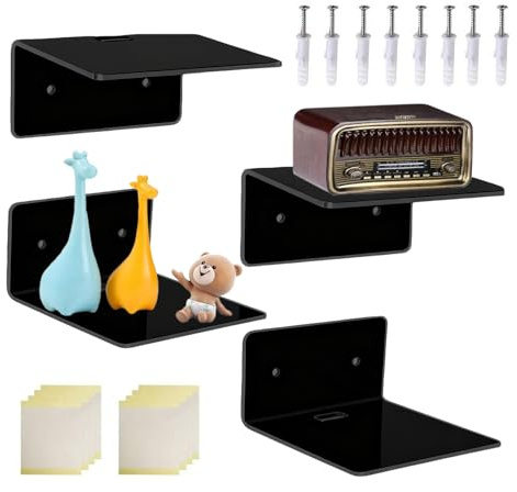Decoraive - Ripiani in acrilico da parete, multifunzione, 10,2 cm, per riporre oggetti in camera da, cucina, libreria, soggiorno, album, bagno, posto di lavoro