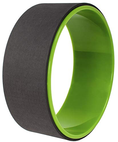 Signatur fitnessbalans från yogahjul för att sträcka Dharma Yoga Prop hjul, bekvämt stöd för yogaposer och ryggböjningar, grön