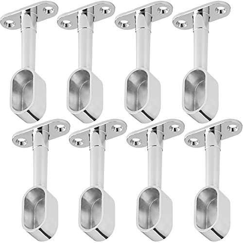 SOTECH 4 pares (8 piezas) Soporte para barras de ropa Pieza final para 4 barras de ropa ovaladas (30 x 15 mm) Cromo pulido Altura ajustable 84-112 mm