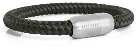 Akitsune Portus segelrep armband | magnetisk kapselstängning armsmycken kvinnor ankare män maritim – silver