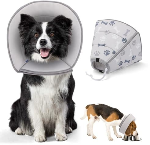 Nobleza - Faltbares Halskrause Hund Katze, Einstellbar Hundekragen, Hunde Halskrause Leckschutz für Hunde, Weich Schutzkragen Hund, Verhinderung von Verletzungen oder Wunden Leckt oder Kratzt, XS