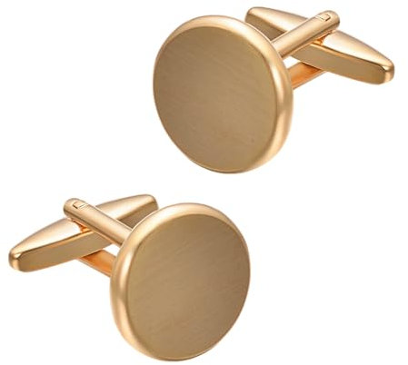 Asienice Manschettenknöpfe Herren Gold Mattiert Manchettenknoepfe für Männer Hochzeit Einfache Runde Schmuck für Business