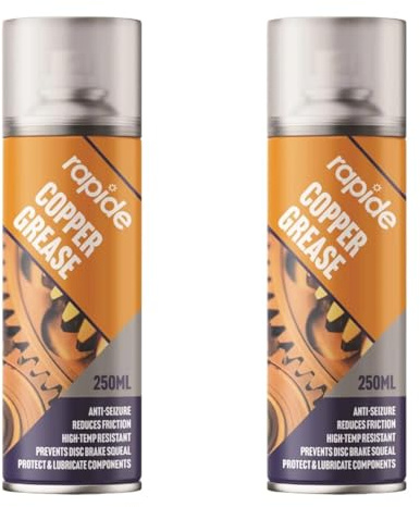 DIOXSTAR Copper Grease Spray, High Temperature Lubricant and Anti-Seize Spray, Prevent Disc Brake Squealing, Reduce Metal Friction & Abrasion, 250ml (2 PCS)