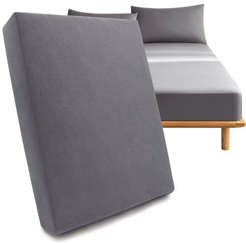 TVVCALK Spannbettlaken 140x200cm, Verdickt Jersey Spannbetttuch, Spannbettlaken mit Rundumgummi, Matratzenhöhe bis 25 cm, Glatter und weicher Stoff