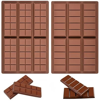 Olihpyyut schokoladenformen silikon 2 Stück Zwei verschiedene Formen 6 Mulden Schokoladentafel Silikonform BPA-Frei Schokoladentafel Form Backform Form für Süßigkeiten Gelee Kekse
