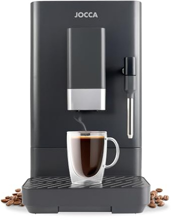 Jocca - Cafetera Superautomática 20 Bares, 1350W, Depósito 1,5L, Molinillo Integrado 15 Niveles, Vaporizador de Leche, Funciones Espresso, Doble Espresso y Americano, Sistema de Autolimpieza
