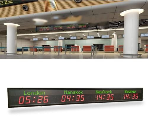Horloge mondiale multi-fuseaux horaires, horloge murale multi-fuseaux horaires, horloges mondiales murales multi-fuseaux horaires, horloge LED à fuseaux horaires, grande horloge mondiale numérique à