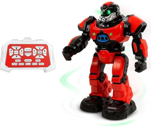 Crazon - Robot Teledirigido de Juguete - Mando a Distancia, Luces LED, Infrarrojos, Seguimiento Inteligente y Música Integrada - Baila y Camina - Modo Demo y Programación - Robot Inteligente