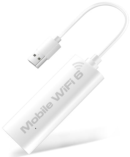 Hikity USB 4G LTE AX3000 Wi-Fi 6 bärbar med eSIM, USB Plug & Play, upp till 8 enheter, bärbar WiFi-router med eSIM, WiFi-modem, mobil hotspot global täckning
