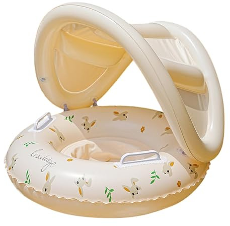 Pool Float With Canopy, 55x52cm Swimming Pool Aids Inflatable Water Supplies, Swimming Float For Summer Outdoor Vacation Travel Bathtub Bath Water Play