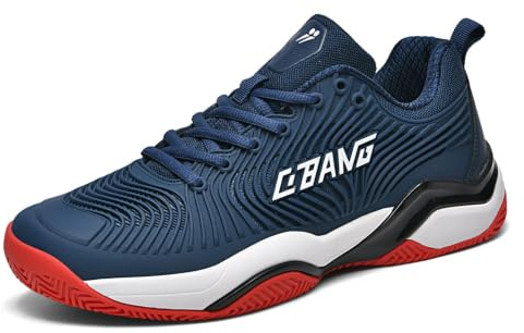 JiuQing Chaussures de badminton pour homme - Pour le pickleball et le tennis - Pour sports de raquette | Baskets légères et respirantes antidérapantes pour entraînement professionnel pour le volley-ball, le squash, le fitness
