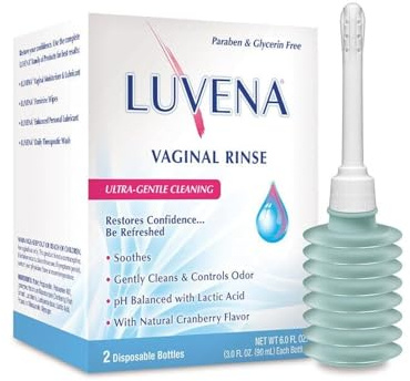 Luvena Vaginal Rinse for Women - Ultra-Gentle Intimate Cleansing Wash - pH Balanced, Lactic Acid & Natural Enzymes, Reduces Odor, Paraben Free - 3 oz (2 Pack)