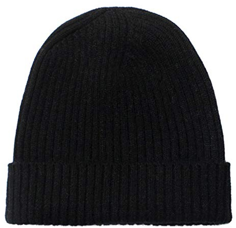 WaySoft Mütze aus 100% reinem Kaschmir für Herren, warme, weiche Kaschmirmütze für Herren, in Einer Geschenkbox, Schwarz, Einheitsgröße