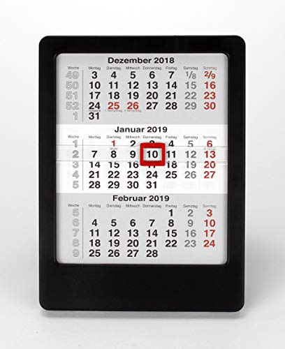 HiCuCo 3-Monats-Tischkalender für 2 Jahre (2026 und 2027) - Aufstellkalender - schwarz - Vela - TypV