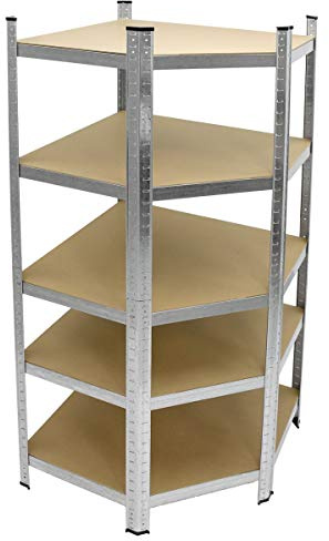 ECD Germany Scaffale in Metallo Officina Carichi Oggetti Pesanti Lavoro Garage Magazzino Scantinato 180x70x40 cm Portata fino a 750 kg Scaffalatura 5 Ripiani Senza Bullone Pannelli in MDF Robusto