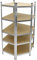 ECD Germany Werkstattregal Schwerlastregal Eckregal - 180x70x40 cm - verzinkt - belastbar bis 750kg - 5 MDF-Platten - Eck Lagerregal Steckregal Kellerregal Garagenregal Metallregal Regal Werkbank