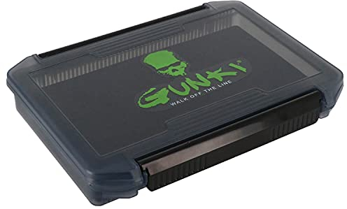Gunki Rig & Haken Box Open Sides 25,5x19,5x3,5cm - Hakenbox für Jigköpfe & Stinger, Angelbox zum Spinnfischen, Stingerbox, Zubehörbox zum Kunstköderangeln