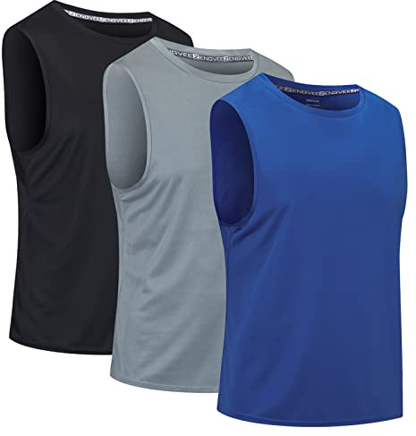 HUAKANG Paquete de 5 Camiseta sin Mangas para Hombre Gimnasio Running | Ropa Deportiva Camisetas Tirantes Prenda de Entrenamiento Tejido Transpirable