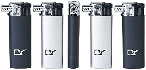 Pfeifenfeuerzeug 5er Pack – Schrägflamme & Nachfüllbar – Gasfeuerzeug mit Piezozündung & Flammenverstellung – Für Pfeifen, Kerzen, Bongs – Seitlicher Flammenaustritt – Sicher & Praktisch
