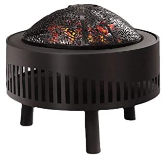 JSY grill Rundgrill, campinggrill med lock, balkonggrill, gjutjärnsgrill grill