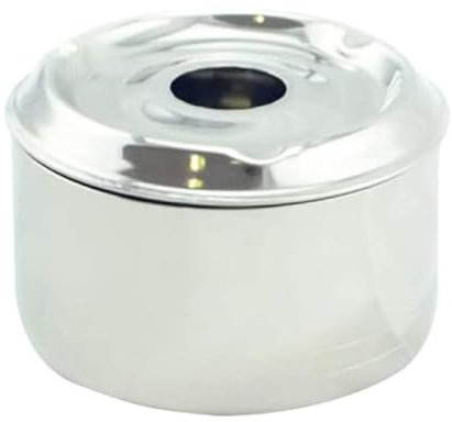 Hostelnovo Cendrier à eau avec couvercle, accessoire pour fumeurs, anti-odeurs et anti-fumée, 9 x 7 cm, portable et idéal pour l'extérieur et les terrasses, acier inoxydable