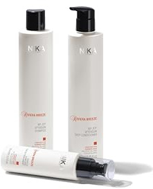 Kit di Cura dei Capelli Nika per l'Estate - Shampoo, Balsamo e Trattamento Leave-In, Protezione dal Sole, Cloro, Sabbia e Acqua Salata