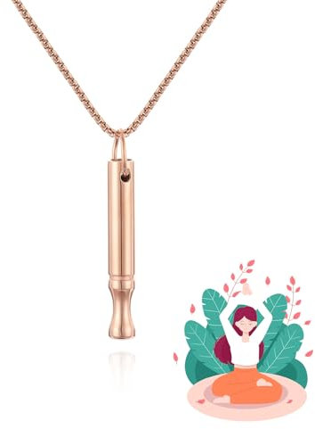 Qianfeng Halskette Rauchfrei,Rauchentwöhnung Rauchfreikette,Atemkette Raucherentwöhnung Rauchen,Mit Aufhören Hilfsmittel,Angst Atemhalskette (Roségold)