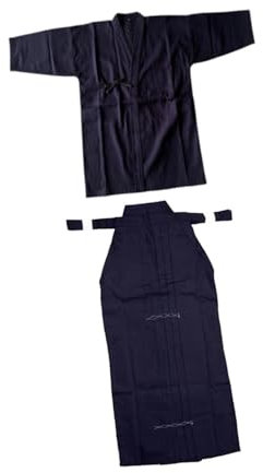 LOVIVER Japanisches Kendo-Uniform-Set, Ninjas-Judo-Bekleidung, Herren und Damen, japanischer Kimono, Hakama, blau und blau, 170CM